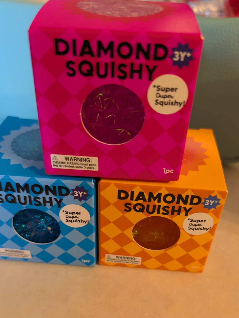Set Of Three J'adore Diamond Squishy Toys